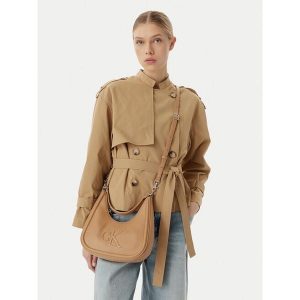 Torebka Calvin Klein. Brązowe torebki klasyczne Calvin Klein, bez wzorów, bez dodatków. Za 409,99 zł.