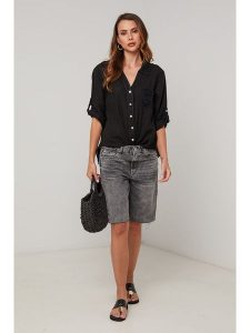 Lin Passion Lniana koszula w kolorze czarnym rozmiar: 38/40. Czarne koszule Lin Passion, bez wzorów, z koronki, bez kołnierzyka, bez ramiączek. Za 143,99 zł.