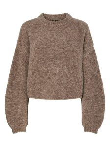 Pieces Sweter w kolorze beżowym rozmiar: M. Brązowe swetry oversize Pieces, m, bez wzorów, bez ramiączek. Za 189,29 zł.