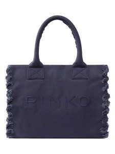 Pinko Shopper bag w kolorze granatowym - 47 x 38 x 17 cm rozmiar: onesize. Niebieskie shopper bag Pinko, bez wzorów, z materiału, bez dodatków. Za 436,09 zł.