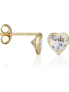 OR ÉCLAT Złote kolczyki-wkrętki "Coeur brillant" z cyrkoniami rozmiar: onesize. Białe kolczyki OR ÉCLAT, z cyrkonią, złote. Za 265,40 zł.