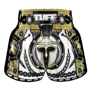 Spodenki treningowe TUFF Golden Gladiator in White. Białe szorty TUFF, bez wzorów, sportowe. Za 149,00 zł.