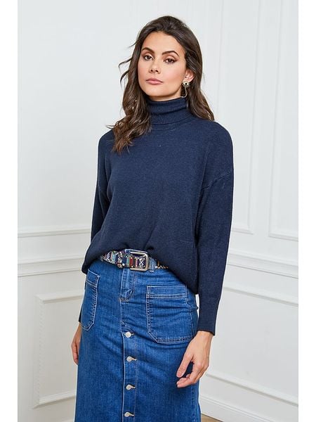 So Cachemire Golf "Elona" w kolorze granatowym rozmiar: L. Niebieskie golfy So Cachemire, bez wzorów, z kaszmiru. Za 226,95 zł.