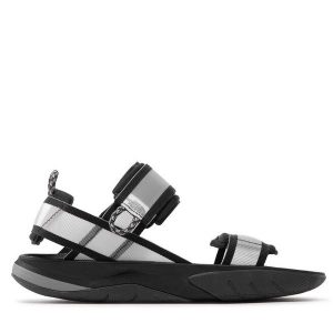 Sandały The North Face. Szare sandały The North Face, bez wzorów, bez obcasa, na płaskiej podeszwie, bez zapięcia. Za 299,99 zł.