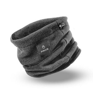 Komin zimowy polarowy PROS model 720. Szare szaliki PROS, na zimę, bez wzorów, z polaru. Za 35,99 zł.