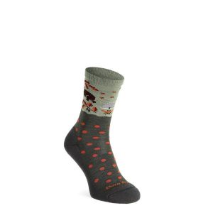 Skarpety merino damskie Darn Tough Wild Life Crew Lightweight with Cushion. Zielone skarpetki DARN TOUGH, bez wzorów. Za 135,99 zł.