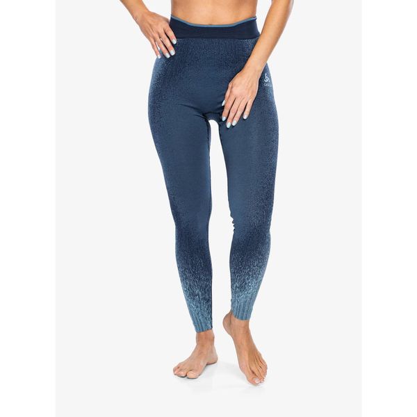 Legginsy termoaktywne damskie Odlo Blackcomb Eco BL Bottom Long. Niebieskie legginsy ODLO, bez wzorów. Za 293,99 zł.