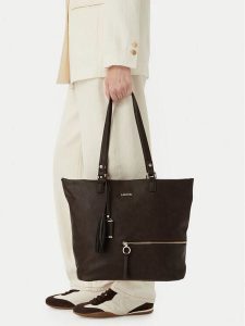 Lasocki Torebka CEO-LSK-L-033-10 Brązowy. Brązowe shopper bag Lasocki, bez wzorów, ze skóry, bez dodatków. Za 199,99 zł.