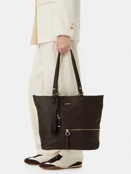 Lasocki Torebka CEO-LSK-L-033-10 Brązowy. Brązowe shopper bag Lasocki, bez wzorów, ze skóry, bez dodatków. Za 199,99 zł.