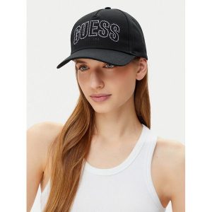 Czapka z daszkiem Guess. Czarne czapki Guess, z aplikacjami. Za 79,99 zł.