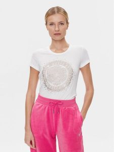Guess T-Shirt Camelia W4RI47 J1314 Biały Slim Fit. Białe t-shirty Guess, xs, z aplikacjami, z bawełny, bez kołnierzyka, bez ramiączek. Za 139,99 zł.