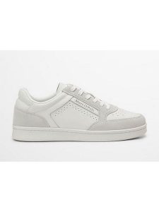 Marc O´Polo Skórzane sneakersy w kolorze biało-szarym rozmiar: 40. Białe trampki bez wzorów, bez zapięcia. Za 349,45 zł.