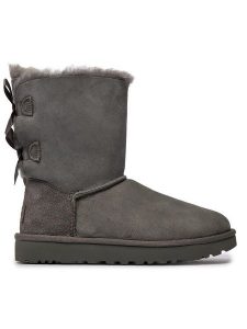 Ugg Śniegowce W Bailey Bow II 1016225 Szary. Szare buty zimowe Ugg, ze skóry, bez obcasa, bez zapięcia. Za 739,99 zł.
