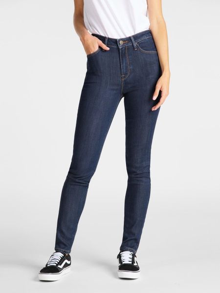 SPODNIE DAMSKIE LEE IVY SUPER SKINNY HIGH DARK HUNT L32EMOHW 112107429. Czarne rurki Lee, bez wzorów, z bawełny, z podwyższonym stanem. W wyprzedaży za 94,99 zł.