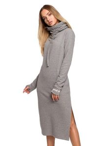 Made of emotion Sukienka w kolorze szarym rozmiar: M. Szare sukienki Made Of Emotion, na co dzień, m, bez wzorów, bez kołnierzyka, bez ramiączek, maxi, proste. Za 187,52 zł.