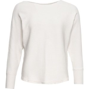 "Sweter w prążek ""oversize""". Białe swetry klasyczne bonprix, bez kołnierzyka. Za 114,99 zł.