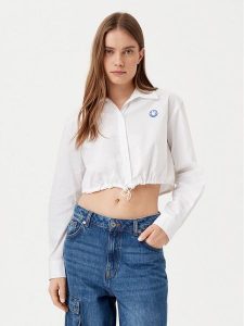 HUGO Koszula Emma 50531482 Biały Regular Fit. Białe koszule Hugo, bez wzorów, z bawełny, bez kołnierzyka, bez ramiączek. Za 229,99 zł.