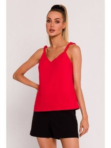 Made of emotion Top w kolorze czerwonym rozmiar: L. Czerwone topy Made Of Emotion, l, bez wzorów, bez kołnierzyka, bez ramiączek. Za 184,95 zł.