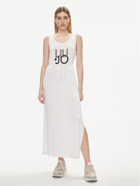 Liu Jo Sukienka dzianinowa VA4140 JS360 Biały Regular Fit. Białe kombinezony Liu Jo, s, bez wzorów, z dzianiny, bez kołnierzyka, bez ramiączek. Za 229,99 zł.