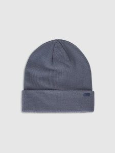 4F Czapka beanie w kolorze niebieskoszarym rozmiar: onesize. Niebieskie czapki 4f, bez wzorów, ze splotem. Za 19,95 zł.
