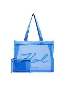 KARL LAGERFELD Torebka B2W46070 Srebrny. Szare shopper bag KARL LAGERFELD, bez wzorów, z materiału, bez dodatków. Za 779,99 zł.