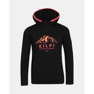Felpa con cappuccio in cotone da ragazza Kilpi NORTHEN-JG. Czarne swetry klasyczne Kilpi, bez kołnierzyka. Za 267,13 zł.