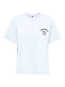 ONLY Koszulka w kolorze białym rozmiar: XS. Białe bluzki ONLY, xs, bez wzorów, z bawełny, bez kołnierzyka, bez ramiączek. Za 43,99 zł.