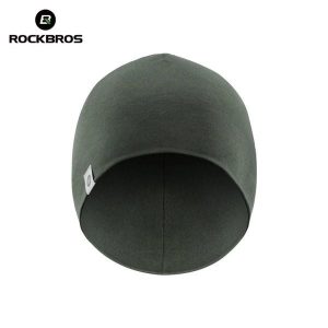 Czapka rowerowa, do biegania, sportowa, pod kask, elastyczna ROCKBROS wełna. Zielone czapki ROCKBROS, bez wzorów, z elastanu, sportowe. Za 42,99 zł.