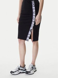 EA7 Emporio Armani Spódnica midi 7W001156 AF12501 Czarny Slim Fit. Czarne spódnice EA7 Emporio Armani, m, bez wzorów, z syntetyku, midi. Za 449,99 zł.