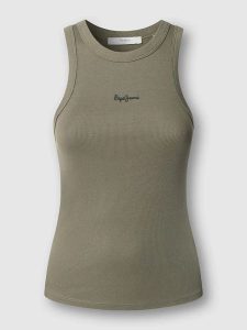 Pepe Jeans Top "Marian" w kolorze khaki rozmiar: L. Brązowe topy Pepe Jeans, l, bez wzorów, z jeansu, bez kołnierzyka, bez ramiączek. Za 69,99 zł.