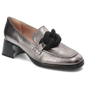 Szare Półbuty Hispanitas Eleganckie Obuwie Damskie. Szare półbuty Hispanitas, bez wzorów, ze skóry, bez obcasa, na obcasie, bez zapięcia. Za 495,99 zł.