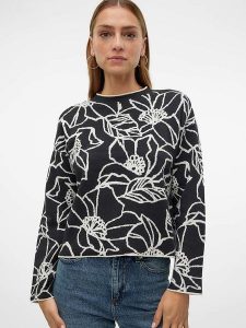 Vero Moda Sweter "New" w kolorze czarnym rozmiar: S. Czarne swetry oversize Vero Moda, s, bez wzorów, ze splotem, bez ramiączek. Za 57,20 zł.