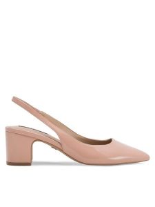 Nine West Czółenka 123AL1938-1 Beżowy. Brązowe czółenka Nine West, bez wzorów, ze skóry, bez obcasa, bez zapięcia. Za 199,99 zł.