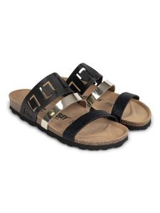 Sunbay Klapki "Galoise" w kolorze czarnym rozmiar: 36. Czarne klapki Sunbay, bez wzorów, z otwartym noskiem, bez obcasa. Za 189,95 zł.