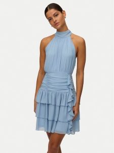 Vero Moda Sukienka koktajlowa Serena 10348178 Niebieski jasny Regular Fit. Niebieskie kombinezony Vero Moda, xs, bez wzorów, z syntetyku, wizytowe, bez kołnierzyka, bez ramiączek. Za 249,99 zł.