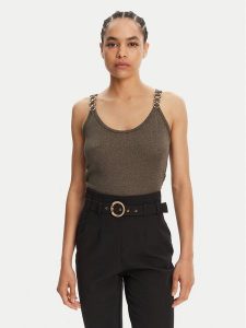 Morgan Top 251-DIDOA Zielony Slim Fit. Zielone topy Morgan, s, bez wzorów, z wiskozy, bez kołnierzyka, bez ramiączek. Za 89,99 zł.