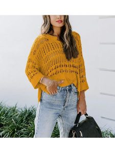Milan Kiss Sweter w kolorze żółtym rozmiar: L. Żółte swetry oversize Milan Kiss, l, bez wzorów, bez ramiączek. Za 128,45 zł.