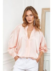 Joséfine Bluzka "Patrick" w kolorze jasnoróżowym rozmiar: M. Różowe bluzki Joséfine, m, bez wzorów, bez kołnierzyka, bez ramiączek. Za 122,67 zł.