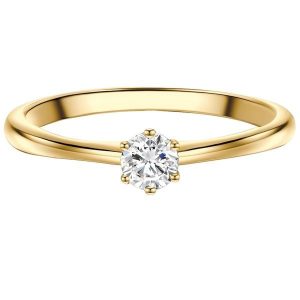 Trilani Pierscionek Solitaire aus Sterling Silber in Gelbgold mit Zirkonia Pierścionki 1 ct Damski. Białe pierścionki Trilani, z cyrkonią, pozłacane. Za 219,99 zł.