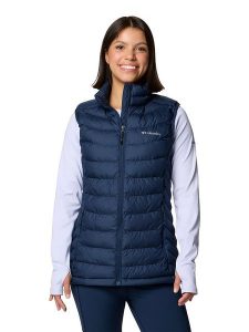 Columbia Kamizelka pikowana "Powder Lite II" w kolorze granatowym rozmiar: S. Niebieskie kamizelki Columbia, s, bez wzorów, bez kołnierzyka, bez ramiączek, bez kaptura. Za 184,46 zł.