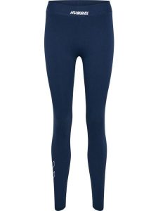 Damskie legginsy Hummel Elemental. Niebieskie legginsy Hummel, bez wzorów, z bawełny, z podwyższonym stanem. Za 191,00 zł.