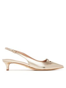 Guess Czółenka FLTJES LEM05 Złoty. Żółte czółenka Guess, z aplikacjami, ze skóry, bez obcasa, bez zapięcia. Za 399,99 zł.