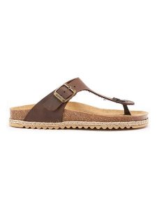 Mandel Skórzane japonki w kolorze brązowym rozmiar: 40. Brązowe klapki Mandel, bez wzorów, z otwartym noskiem, bez obcasa. Za 130,99 zł.