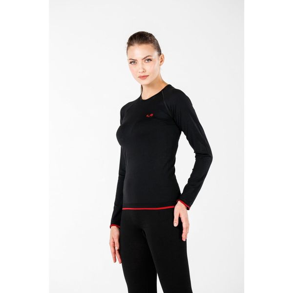 Koszulka termoaktywna damska Woolona Life bezszwowa Merino z długim rękawem. Czarne bluzki WOOLONA, l, bez wzorów, z wełny, sportowe, bez kołnierzyka, bez ramiączek. W wyprzedaży za 297,00 zł.