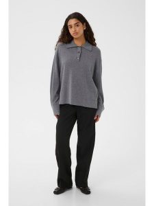 Soaked in Luxury Sweter w kolorze szarym rozmiar: S. Szare swetry oversize Soaked in Luxury, s, bez wzorów, z wełny, bez ramiączek. Za 126,99 zł.