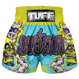 Spodenki treningowe TUFF Trippy Skull. Zielone szorty TUFF, bez wzorów, sportowe. Za 149,00 zł.