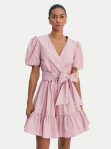 Fracomina Sukienka koktajlowa FY26SD1037W40001 Różowy Regular Fit. Czerwone sukienki Fracomina, s, bez wzorów, z bawełny, wizytowe, bez kołnierzyka, bez ramiączek. Za 529,99 zł.