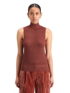 Scotch & Soda Top w kolorze bordowym rozmiar: S. Czerwone topy Scotch & Soda, s, bez wzorów, bez kołnierzyka, bez ramiączek. Za 135,49 zł.