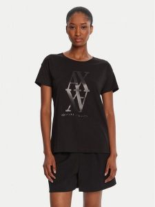 Armani Exchange T-Shirt XW001373 AF10356 UC001 Czarny Regular Fit. Czarne t-shirty Armani Exchange, xs, bez wzorów, z bawełny, bez kołnierzyka, bez ramiączek. Za 259,99 zł.