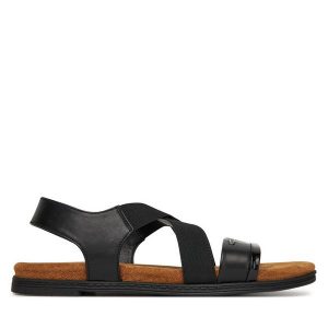 Sandały Lasocki. Czarne sandały Lasocki, bez wzorów, bez obcasa, na płaskiej podeszwie, bez zapięcia. Za 135,99 zł.